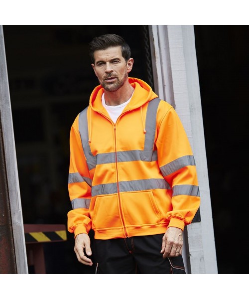 Plain Hi-vis zip hoodie Yoko 280 GSM